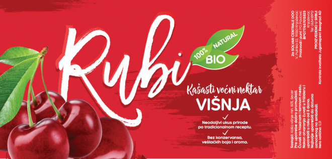 Rubi Natural Juice Label - Cherry